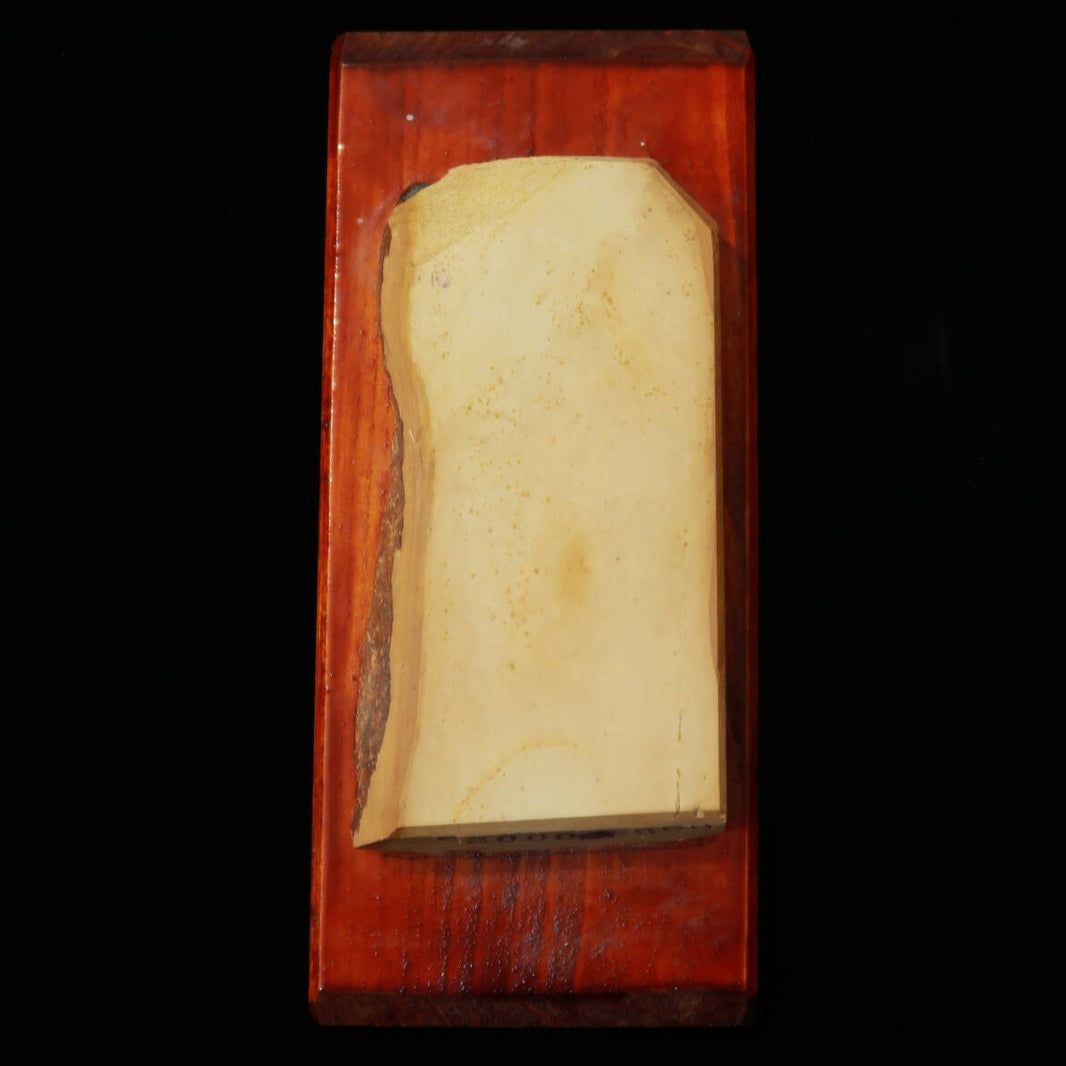 Pedra natural de amolar Okudono awasedo, pedaço (koppa) com base, 53×112×17 mm