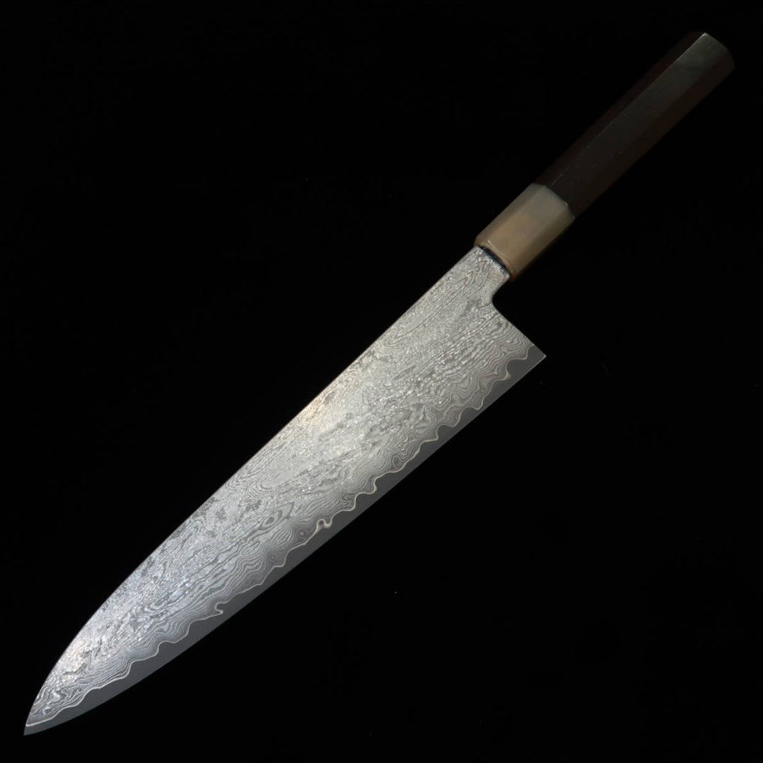 Sakai Kikumori SAKAI KIKUMORI Serie Seiun Gyuto VG10 mango de ébano y búfalo blanco (210/240mm)