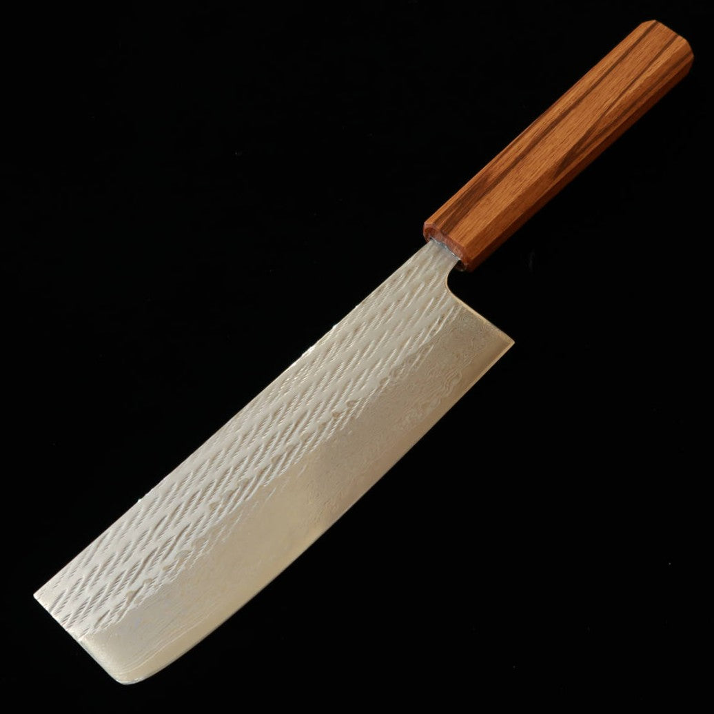 Miura Nakiri AUS10 Rope Pattern Damascus Oak Octagonal Handle (165mm)