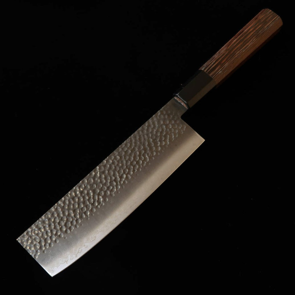 三浦 Miura 菜切 VG10 黒染 槌目ダマスカス ウェンジ八角柄（170mm