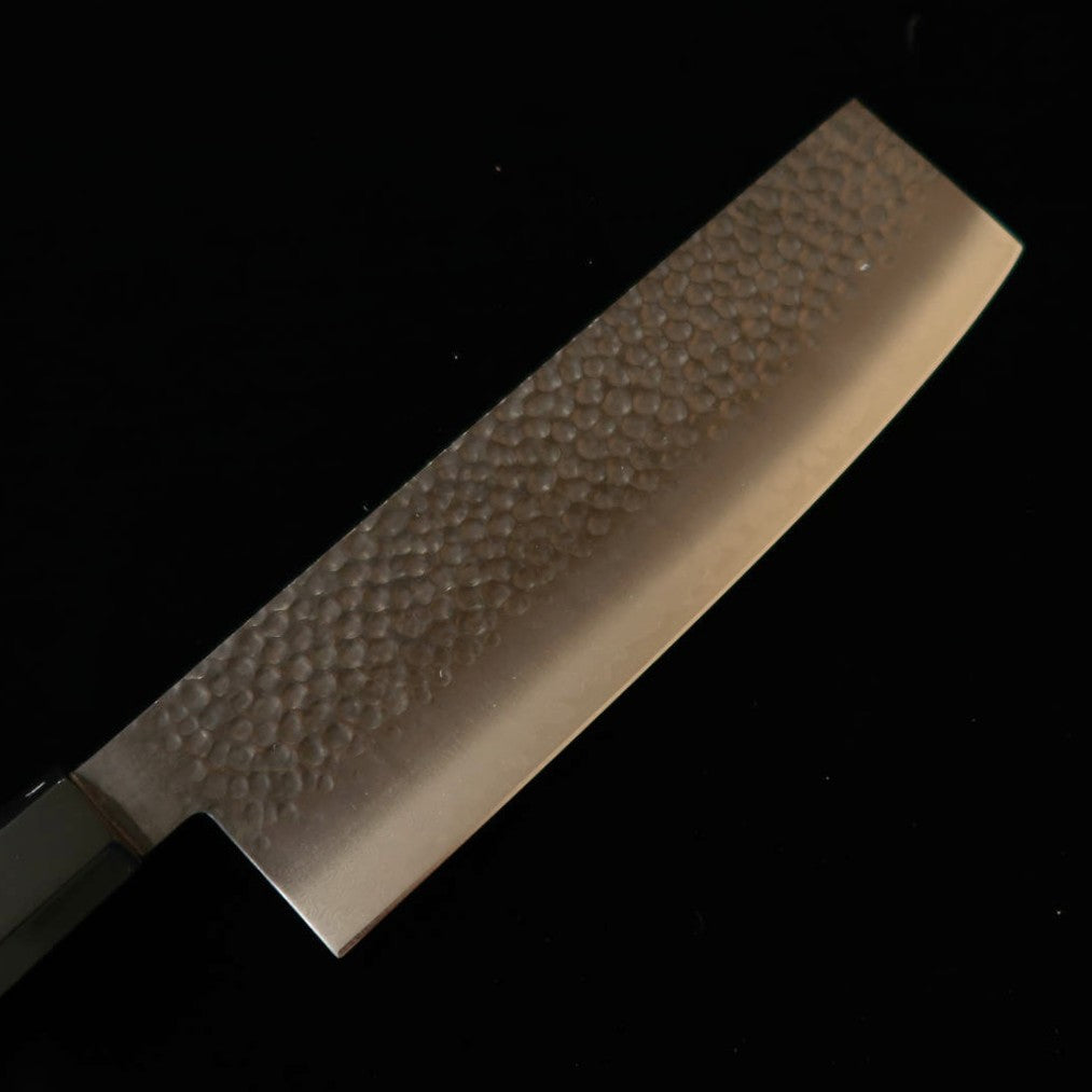 三浦 Miura 菜切 VG10 黒染 槌目ダマスカス ウェンジ八角柄（170mm