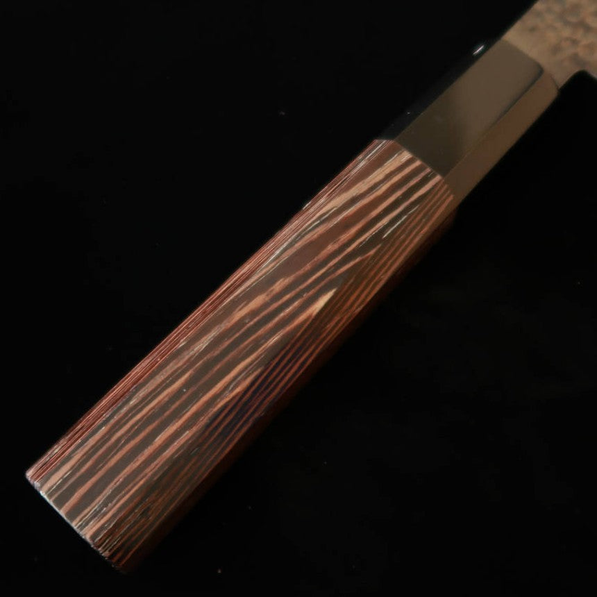 三浦 Miura 菜切 VG10 黒染 槌目ダマスカス ウェンジ八角柄（170mm）