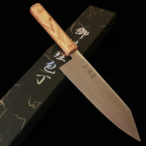 初心 HATSUKOKORO 流氷 文化 SG2 ダマスカス 磨き オリーブ一体柄（180mm）