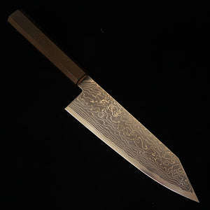初心 HATSUKOKORO 流氷 文化 SG2 ダマスカス 磨き 黒檀一体柄（180mm）