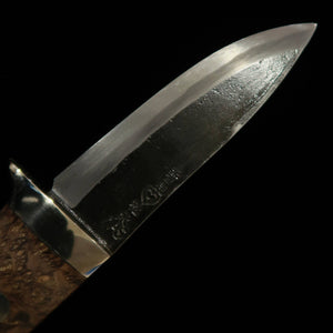 TAKEDA Cutlerie – Forgeron artisanal de Bitchū, œuvre de Masashi Moriya – Couteau fixe, Buckeye