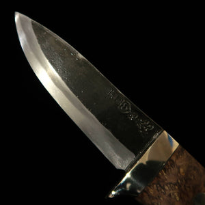 TAKEDA Cutlerie – Forgeron artisanal de Bitchū, œuvre de Masashi Moriya – Couteau fixe, Buckeye