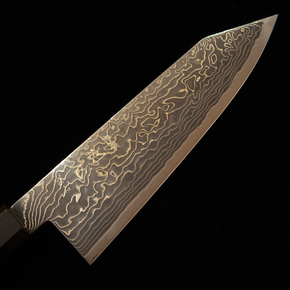 初心 HATSUKOKORO 流氷 文化 SG2 ダマスカス 磨き 黒檀一体柄（180mm）