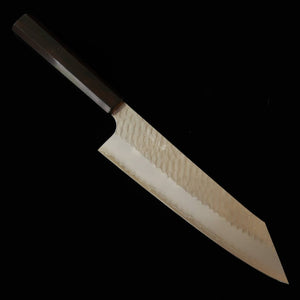 NIGARA NITOU Hamono SG2, acabamento polido martelado, gyuto kiritsuke, cabo integral em ébano (210 mm)