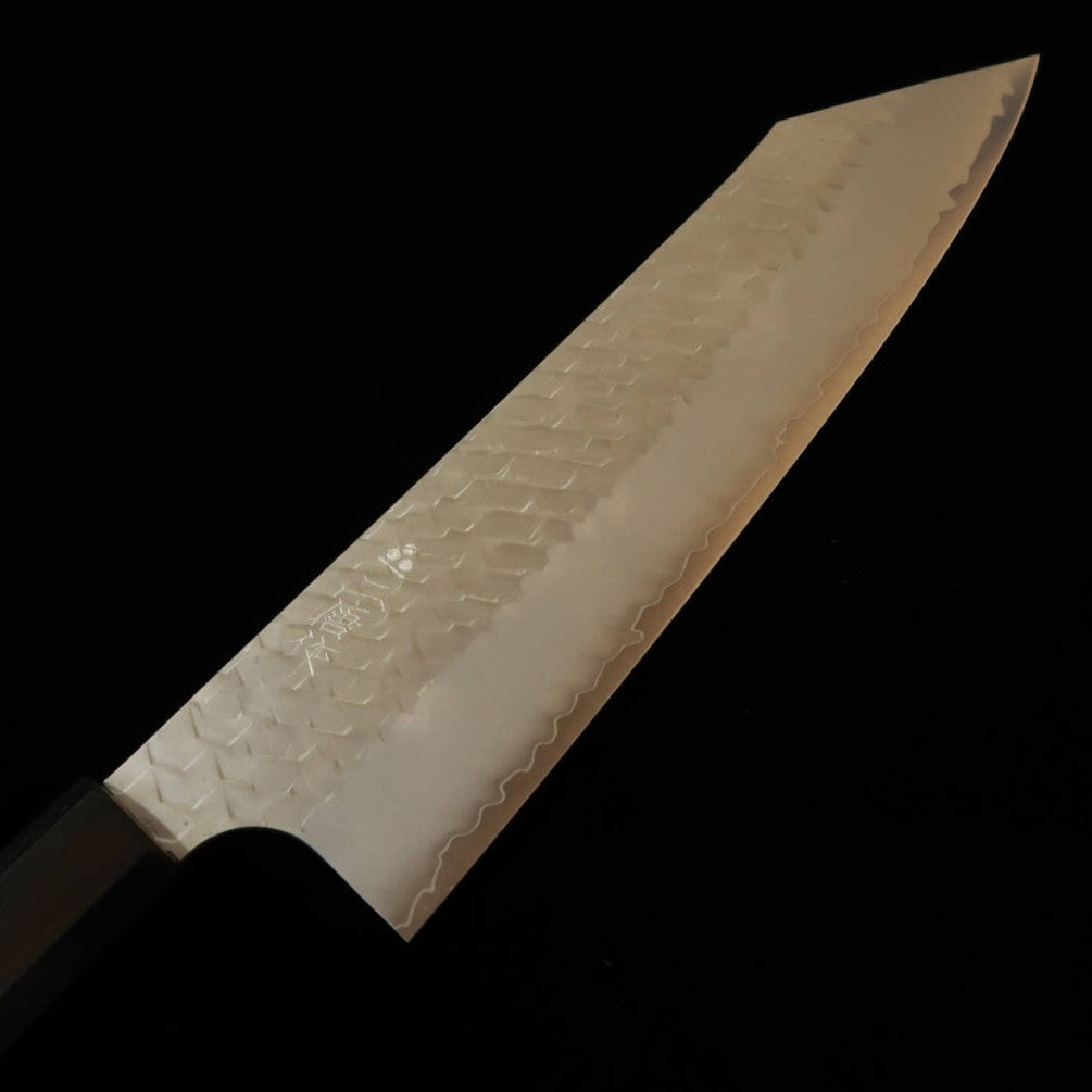 二唐刃物鍛造所 NIGARA SG2 磨き槌目 切付牛刀 黒檀一体型柄 (210mm)