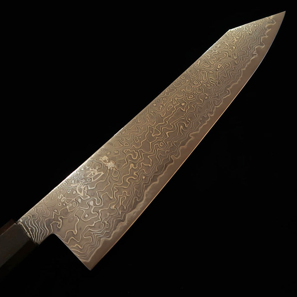 初心 HATSUKOKORO 流氷 切付牛刀 SG2 ダマスカス 磨き 黒檀一体柄（210/240mm）