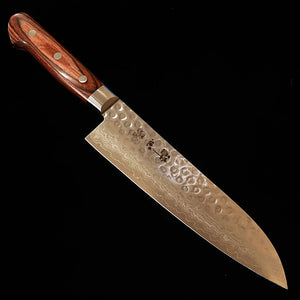 酔心SUISIN 三徳 VG10 鎚目 ダマスカス マホガニー（180mm）