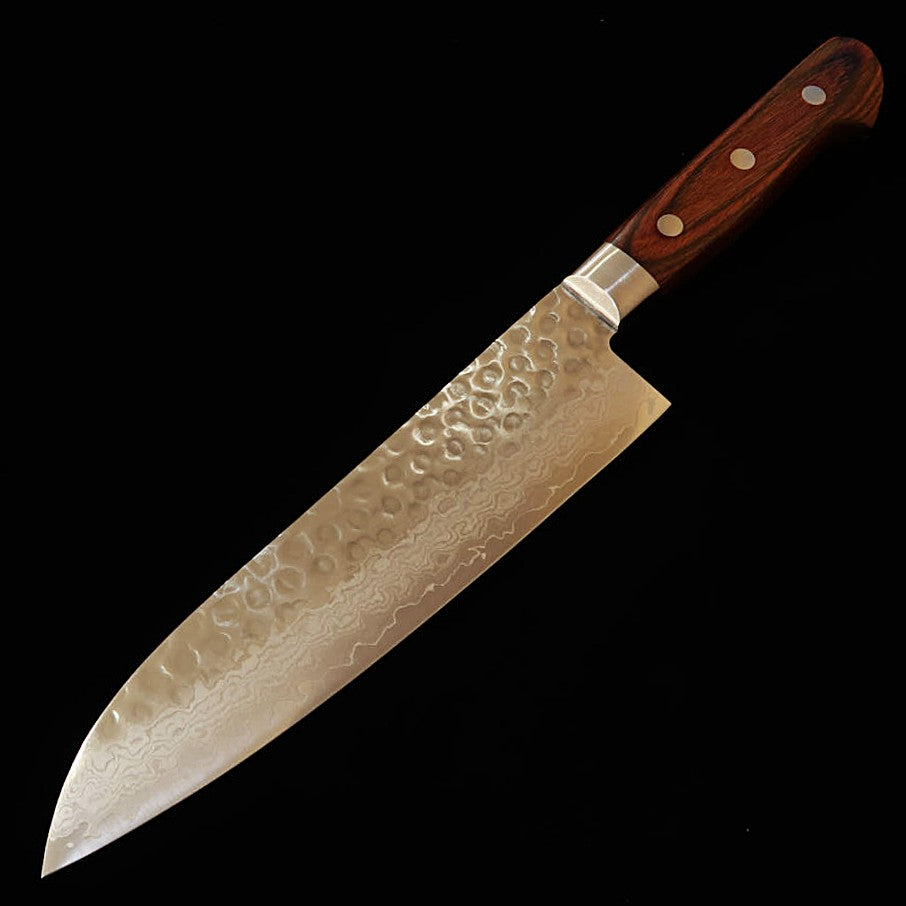酔心SUISIN 三徳 VG10 鎚目 ダマスカス マホガニー（180mm）