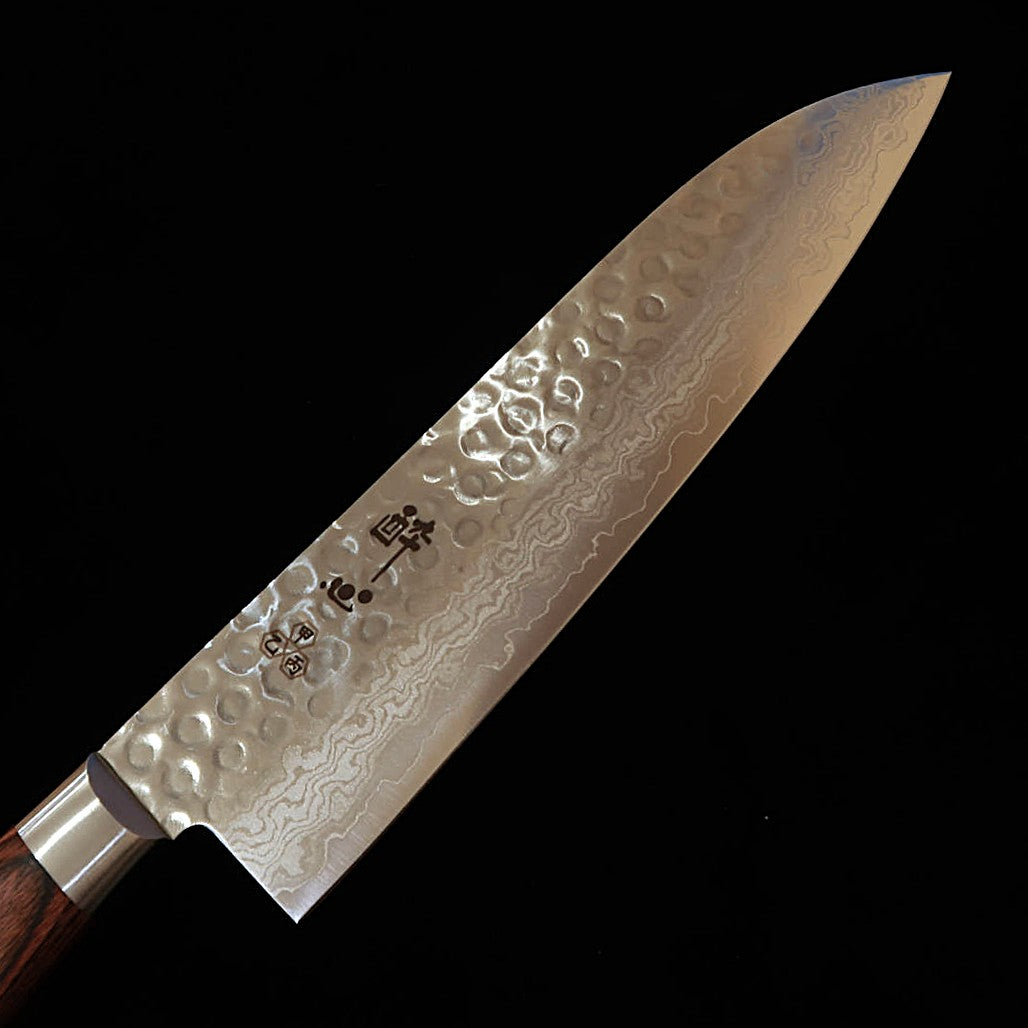 酔心SUISIN 三徳 VG10 鎚目 ダマスカス マホガニー（180mm）
