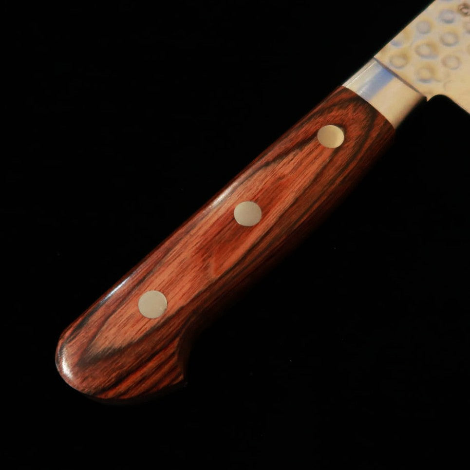酔心SUISIN 三徳 VG10 鎚目 ダマスカス マホガニー（180mm） – 三浦