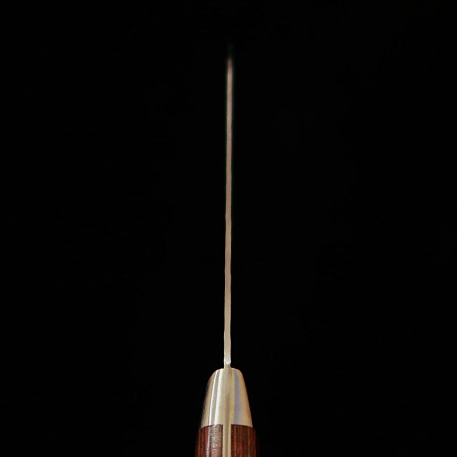 酔心SUISIN 三徳 VG10 鎚目 ダマスカス マホガニー（180mm） – 三浦