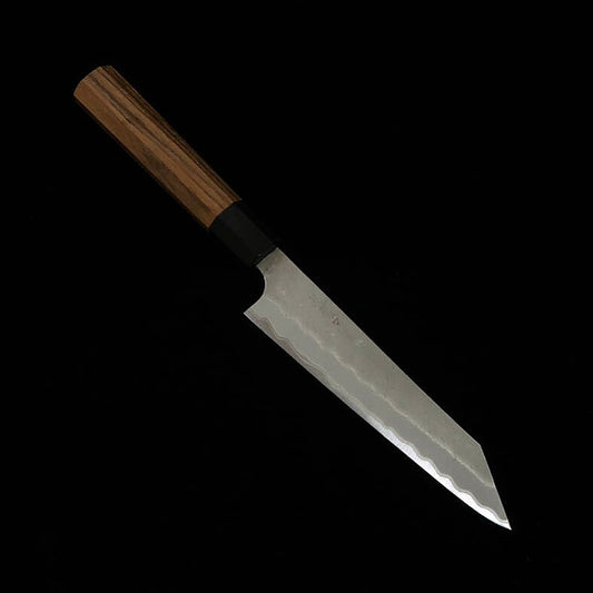 Nigara Hamono Forging NIGARA Aogami Super finition polie martelée Kirituke Petty manche en teck (95/150 mm)