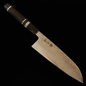 MIURA Miura Santoku SLD damas nickel poli, manche en ébène avec virole argentée (165 mm)