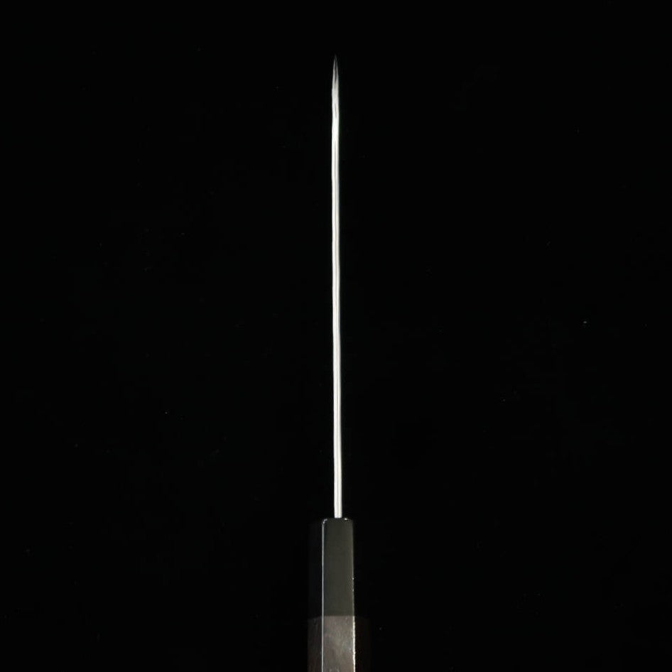 Nigara Hamono VG XEOS Santoku martelada Damasco com cabo de ébano (185mm)