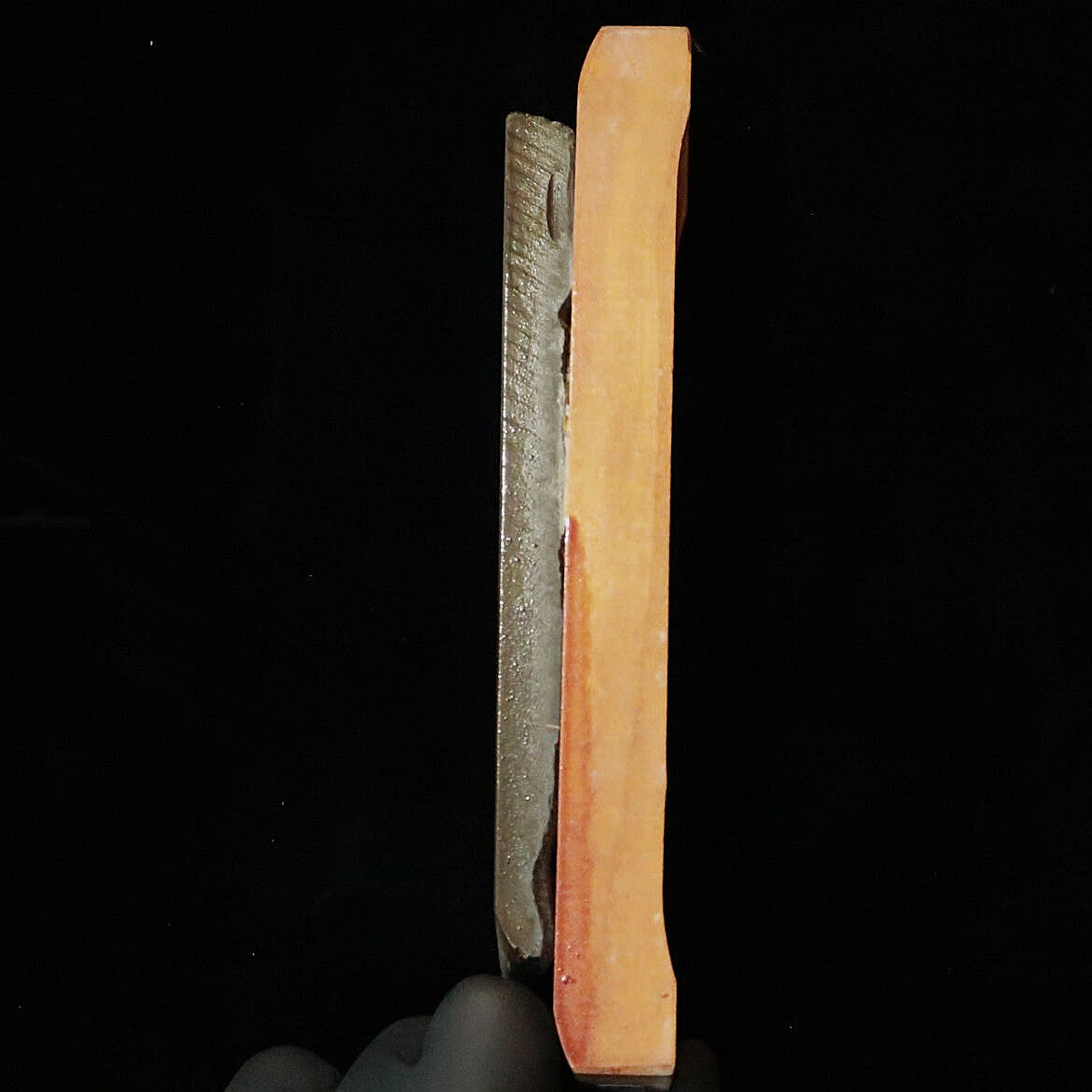 天然砥石　菖蒲谷砥石　サン型　台付き　38×150×13mm