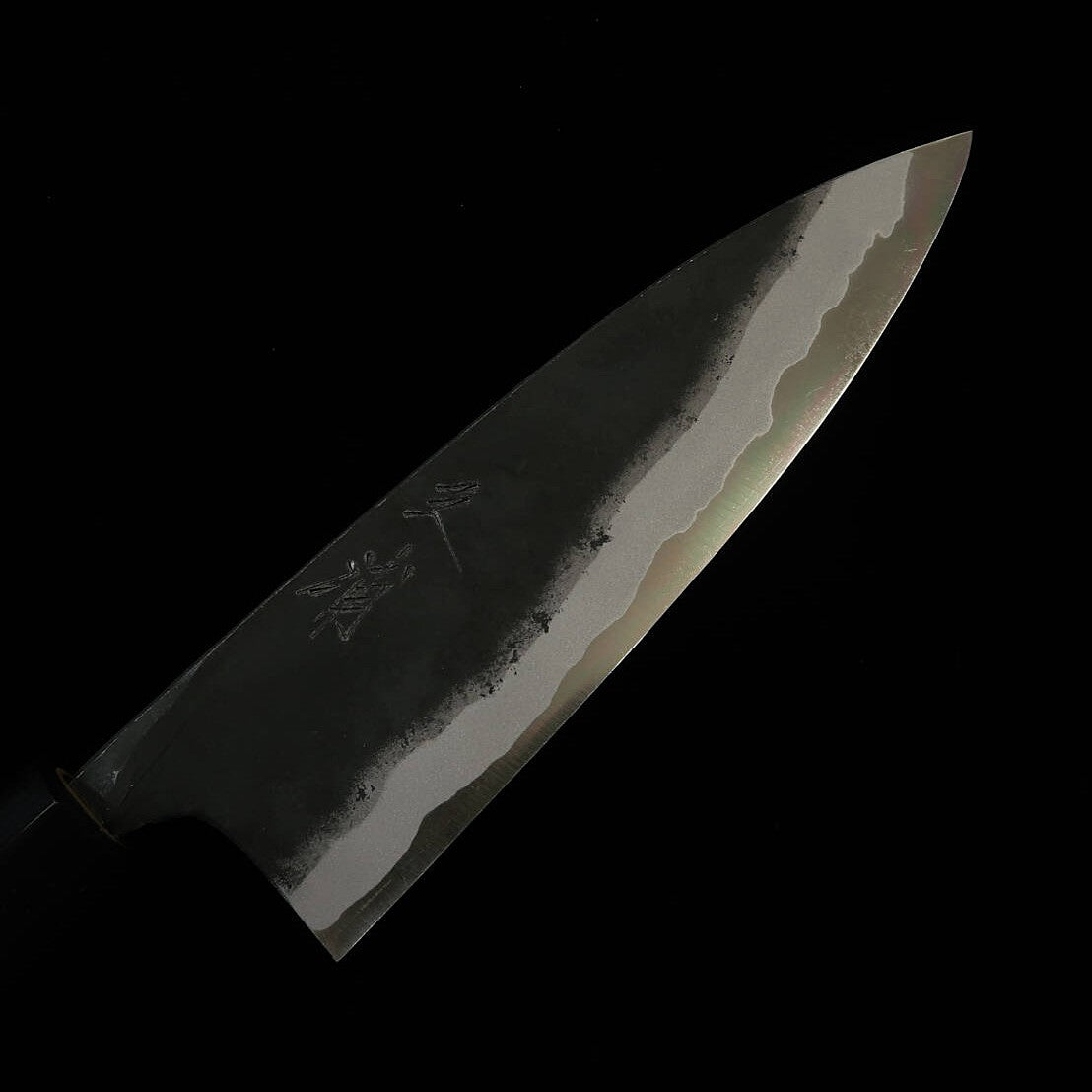 Miura by Shindo - Funayuki Aogami #2 Kurouchi, cabo em magnólia com chifre de búfalo em formato de castanha (150/165mm)