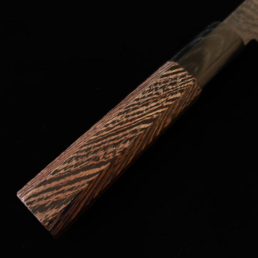 三浦 MIURA 三徳 VG10 黒染 槌目ダマスカス ウェンジ八角柄（180mm