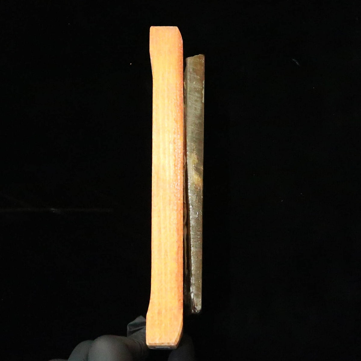 天然砥石　菖蒲谷砥石　サン型　台付き　38×150×13mm