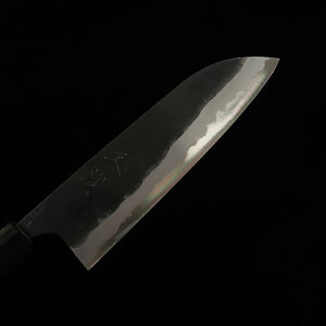 Miura MIURA by Shindo Santoku Aogami No.2, finition noire, manche en magnolia/buffle forme marron (165 mm)