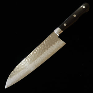 Kotetsu – Santoku VG10, Damasco martelado, cabo em laminado preto (180 mm)