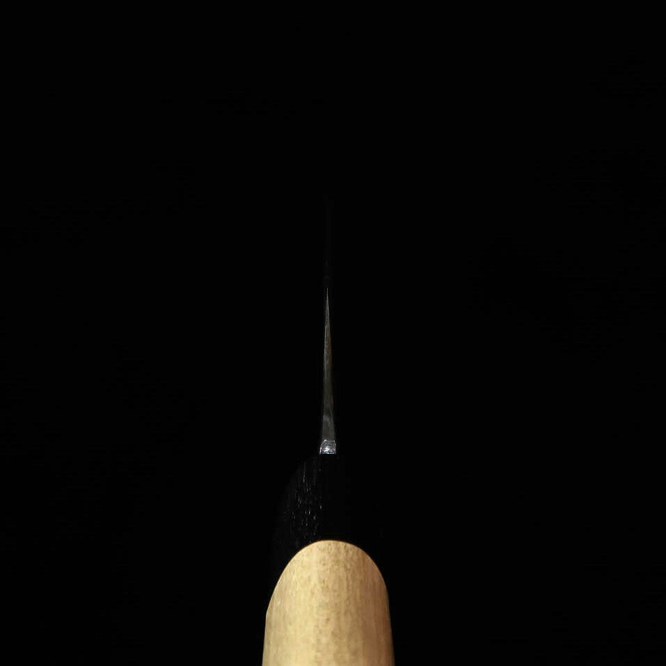 Miura MIURA by Shindo Santoku Aogami No.2, finition noire, manche en magnolia/buffle forme marron (165 mm)