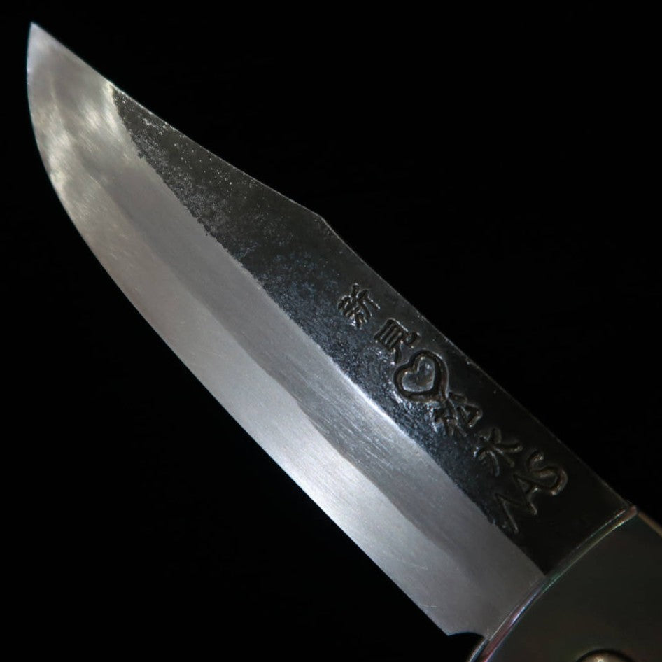 武田刃物TAKEDA　備中手打ち鍛冶 稲垣文雄作 ライナーロックフォルダーナイフ マンモス/チタン