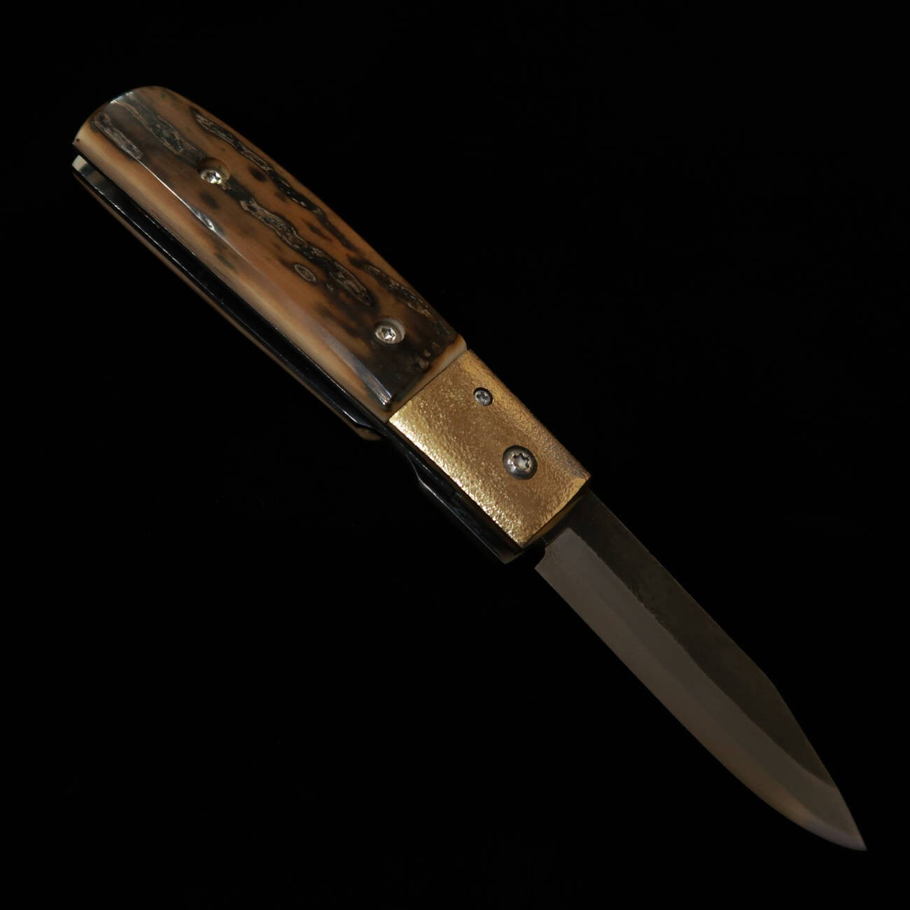 武田刃物TAKEDA　備中手打ち鍛冶 稲垣文雄作 ライナーロックフォルダーナイフ マンモス