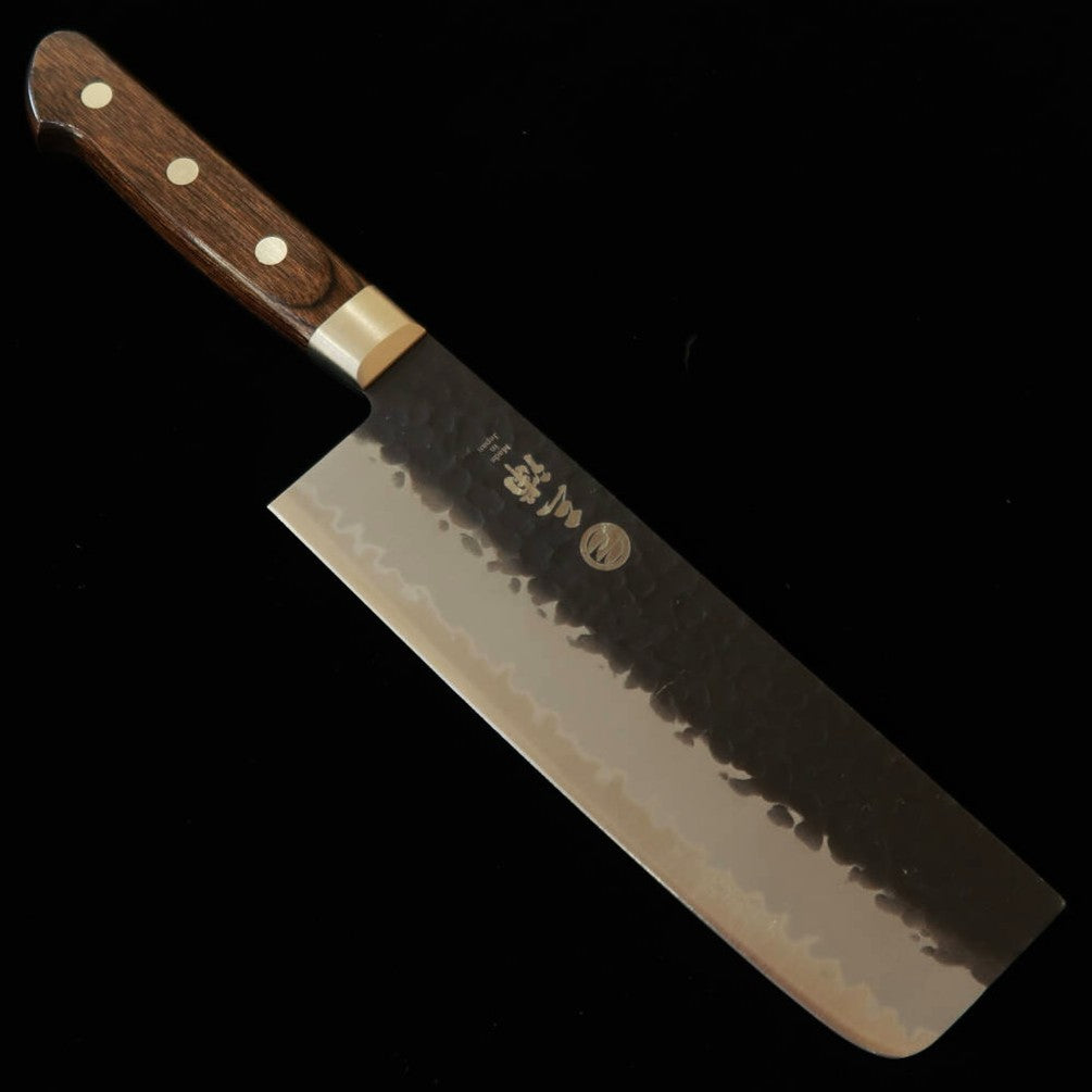 Miura MIURA Nakiri Aogami Super Kurouchi Tsuchime Cabo Marrom-escuro com Tsuba (165 mm)