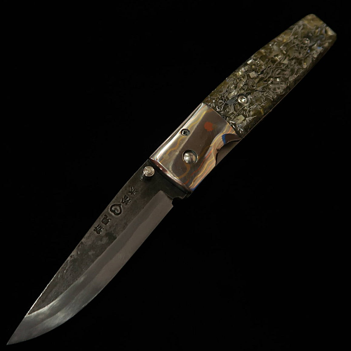 武田刃物TAKEDA　備中手打ち鍛冶 稲垣文雄作 ライナーロックフォルダーナイフ レジンB