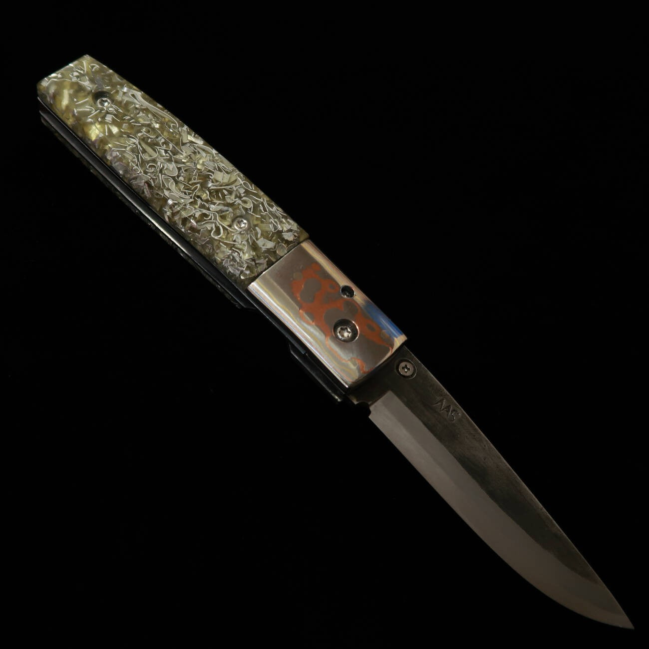 武田刃物TAKEDA　備中手打ち鍛冶 稲垣文雄作 ライナーロックフォルダーナイフ レジンB