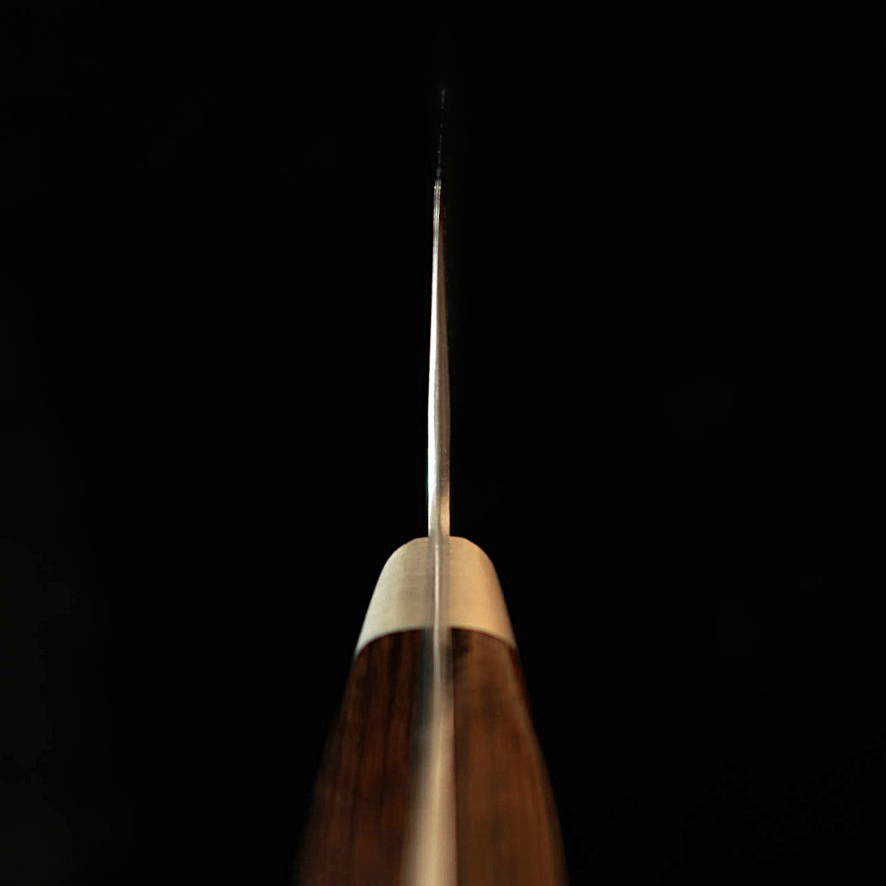 三浦MIURA 菜切 青紙スーパー 黒打ち 鎚目 焦茶柄 鍔付き（165mm）