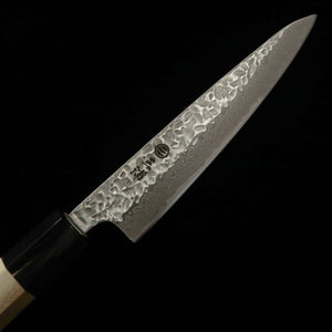 三浦刃物 MIURA ペティ AUS10 鎚目 ダママット 朴水牛柄 (135mm)