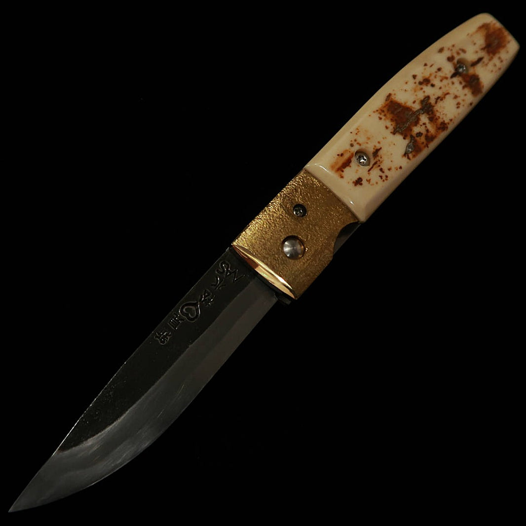 Takeda Cutelaria TAKEDA Bitchu Forjado à Mão por Fumio Inagaki Faca Folder Liner Lock Mammoth White