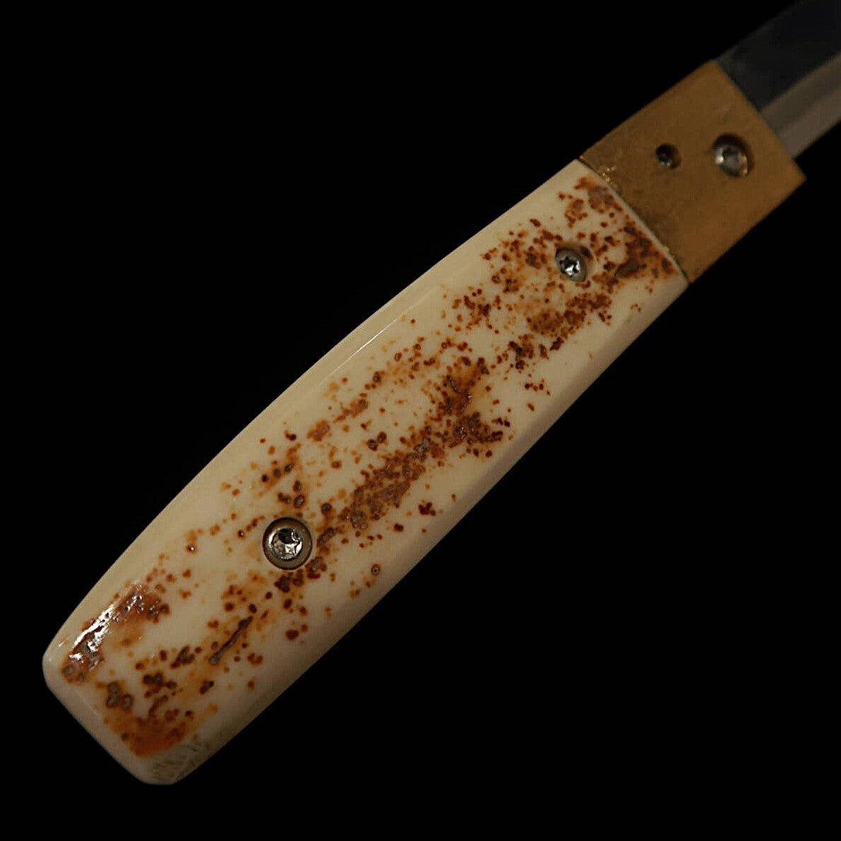 武田刃物TAKEDA　備中手打ち鍛冶 稲垣文雄作 ライナーロックフォルダーナイフ マンモスホワイト