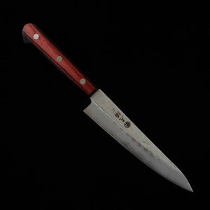 MIURA Petty, Ginsan steel, Nashiji Finish, Red Handle (135mm)