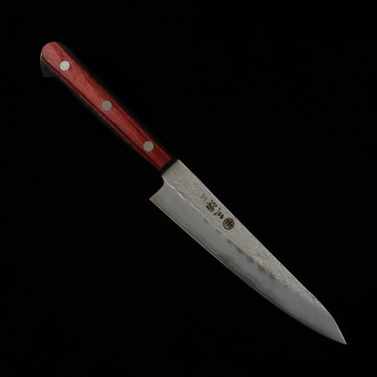 三浦 MIURA ペティ 銀紙三号 梨地 レッドハンドル (135mm)