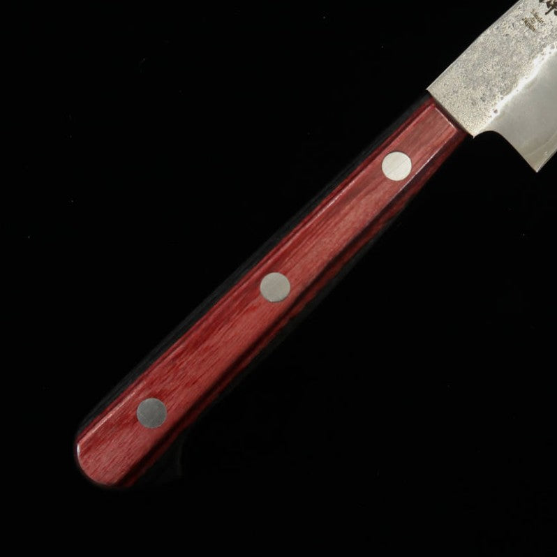 三浦 MIURA ペティ 銀紙三号 梨地 レッドハンドル (135mm)