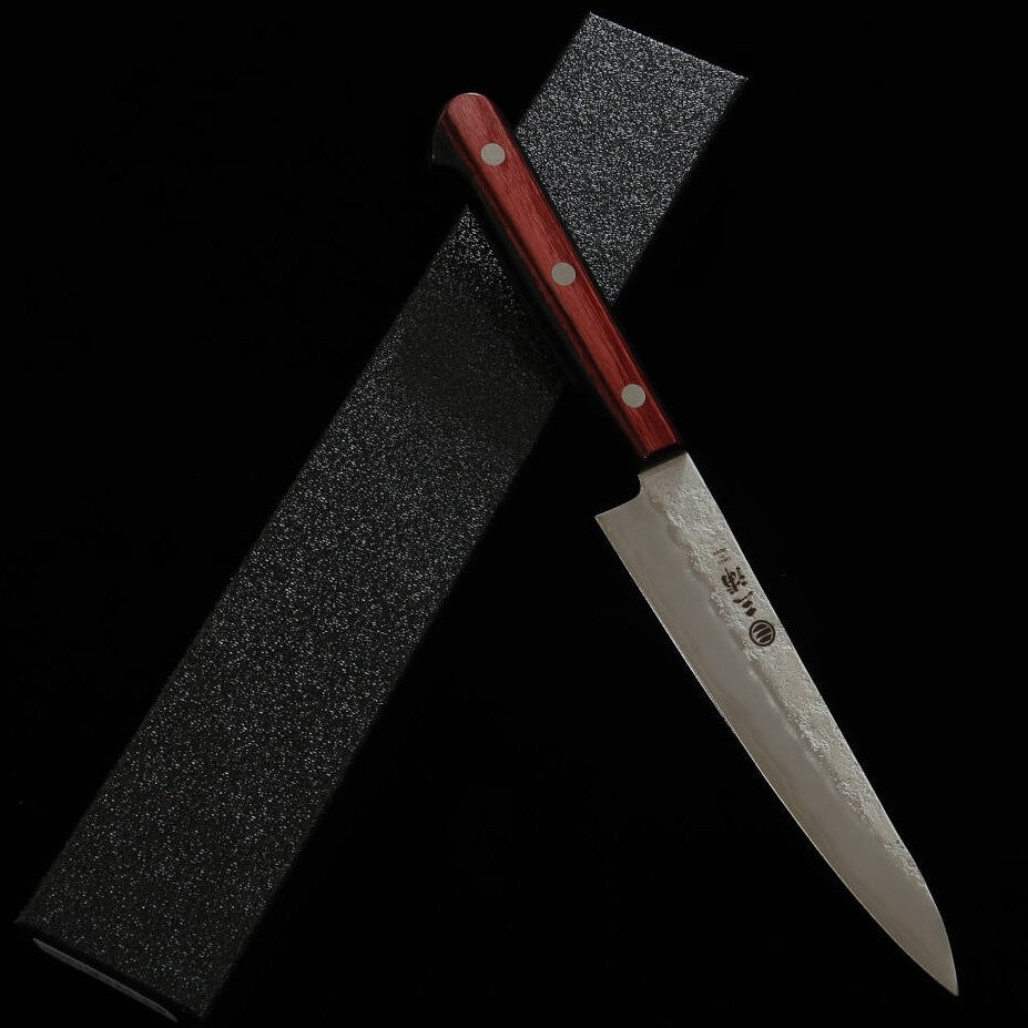 三浦 MIURA ペティ 銀紙三号 梨地 レッドハンドル (135mm)