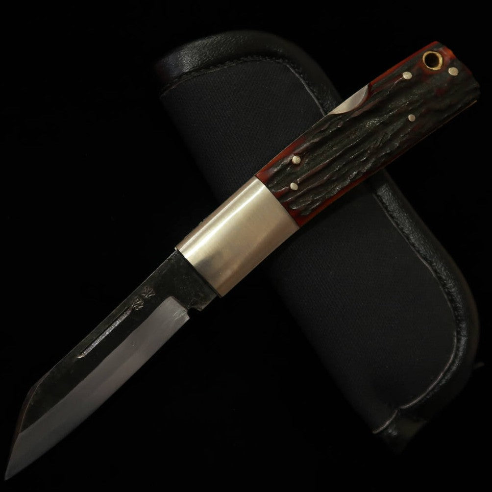 武田刃物TAKEDA　備中手打ち鍛冶 稲垣文雄作 バックロックフォルダーナイフ スタッグ