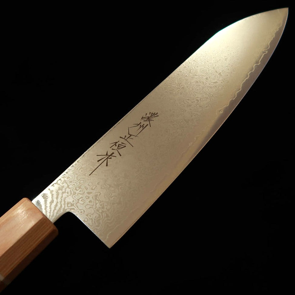 V.ROAD  濃州正恒作 Nosyu Masatsune 三徳 VG10 全面ダマスカス 積層強化合板柄 白×白（180mm）