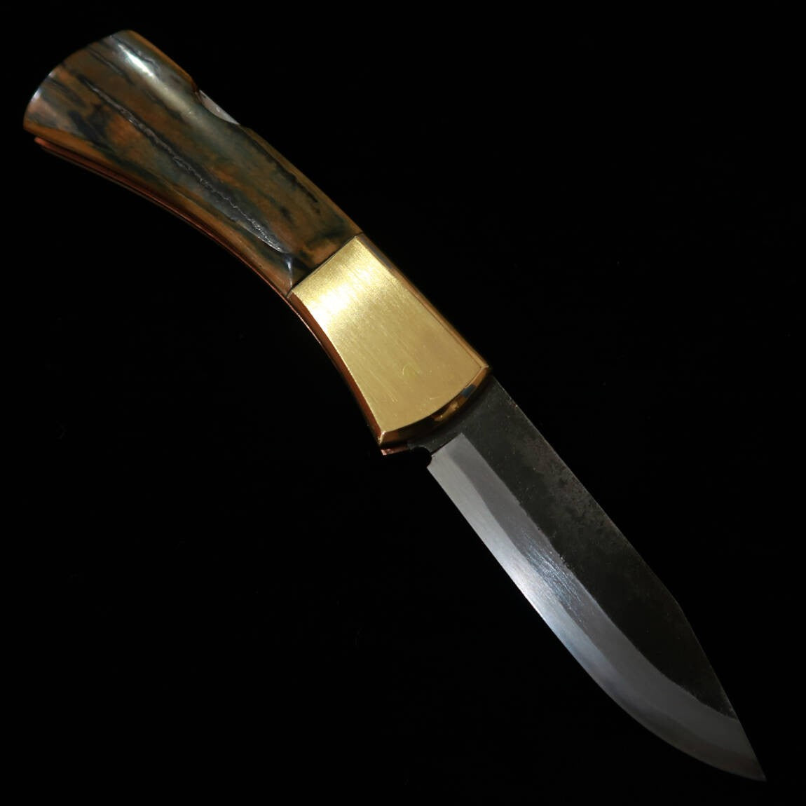 武田刃物TAKEDA　備中手打ち鍛冶 稲垣文雄作 バックロックフォルダーナイフ マンモス