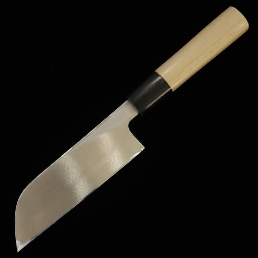 Deba MIURA biselado, acero japonés, mango redondo de cuerno de búfalo y madera de magnolia (105/130 mm)