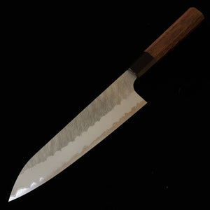 二唐刃物鍛造所 NIGARA 牛刀 青紙スーパー 鎚目 ウェンジ八角柄（210-270mm）