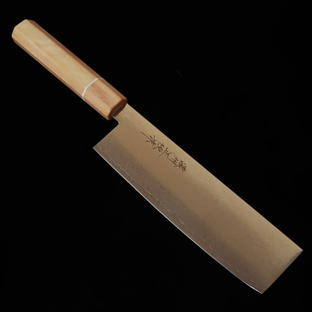 V.ROAD  濃州正恒作 Nosyu Masatsune 菜切 VG10 全面ダマスカス 積層強化合板 白×白（175mm）