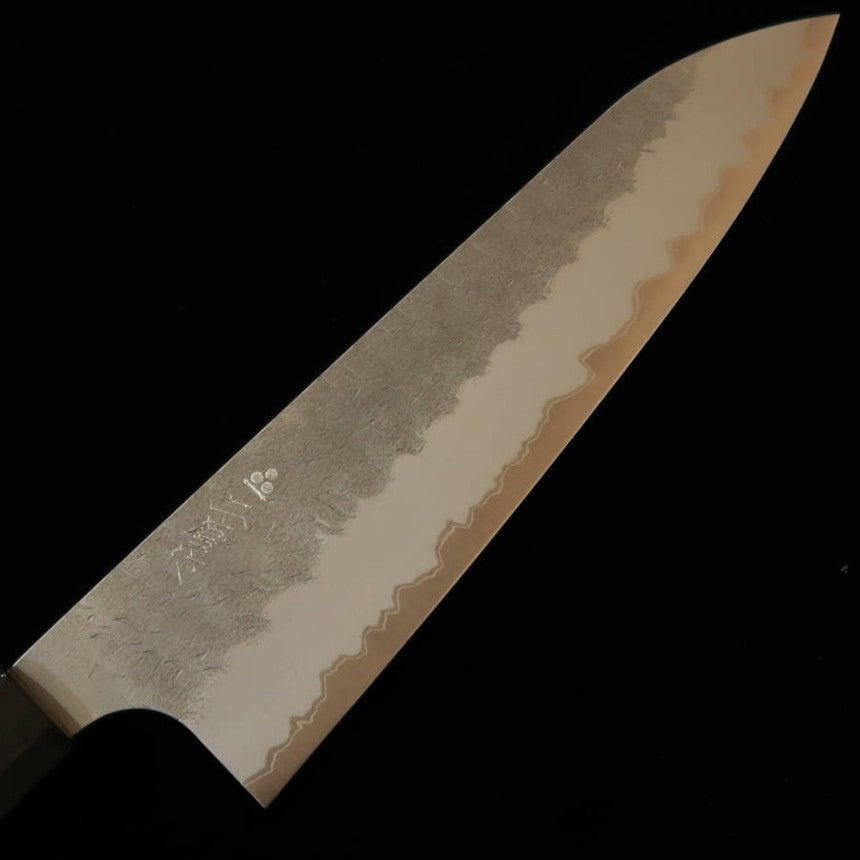 二唐刃物鍛造所 NIGARA 牛刀 青紙スーパー 鎚目 ウェンジ八角柄（210-270mm）