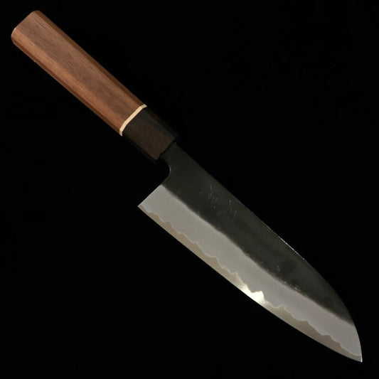 Santoku MIURA Murame, aço azul #2, acabamento kuro-uchi, cabo octogonal de noz (165mm)